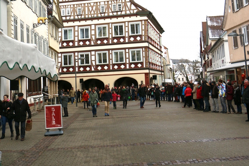 Menschenkette in Kirchheim Teck