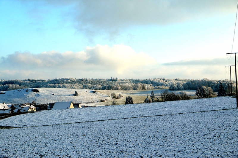 Schnee auf der schwäbischen Alb