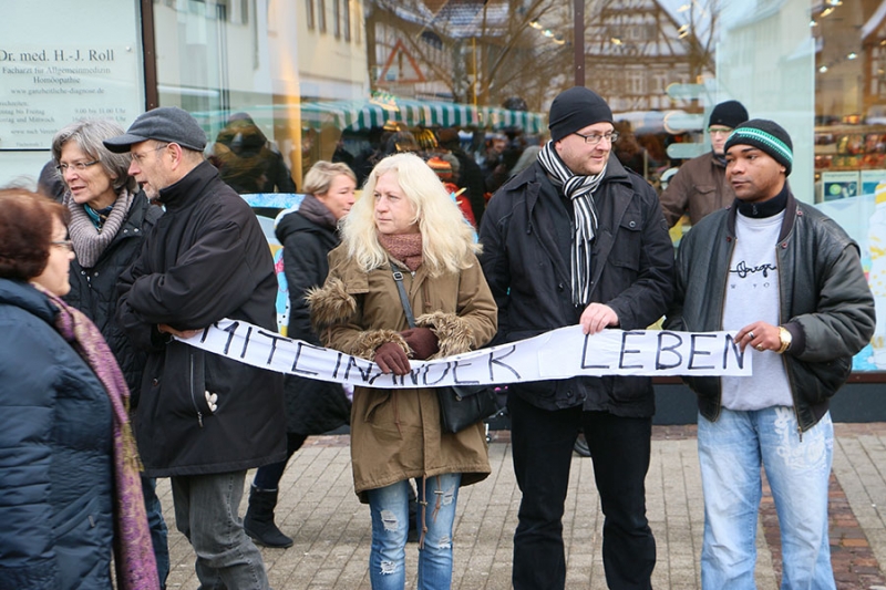 Menschenkette in Kirchheim Teck