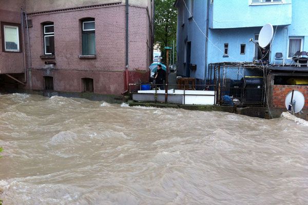 Hochwasser Überschwemmungen in Kirchheim Teck und Lenningen._8